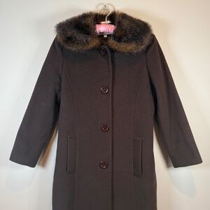Bill Blass Chocolate Wool Coat